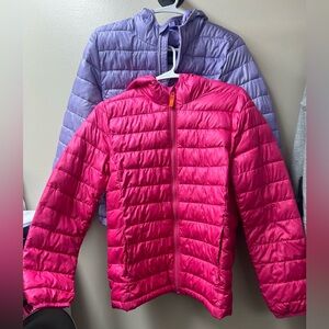 Primary Girls’ Lightweight Puffer Coat Jacket Bundle Size 12 Pink Purple